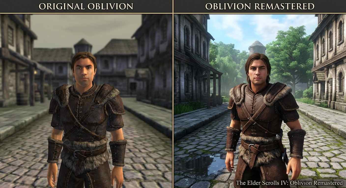 Oblivion Remastered showing updated graphics and lighting in the Cyrodiil open world