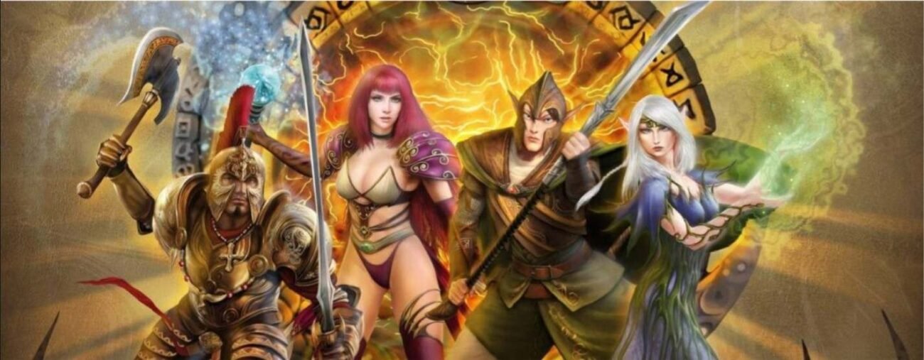 Runes of Magic game launcher showing patch download and update progress