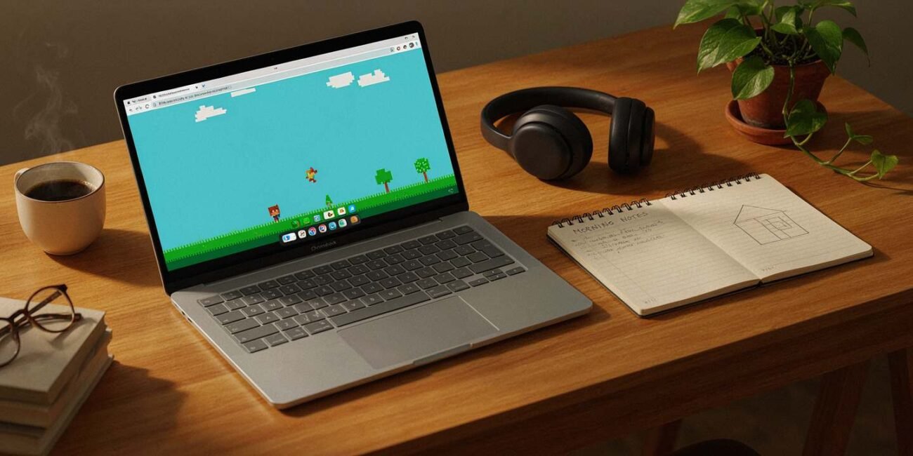 Browser game running on a Chromebook