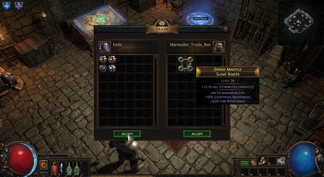 Path of Exile item price checking before a trade
