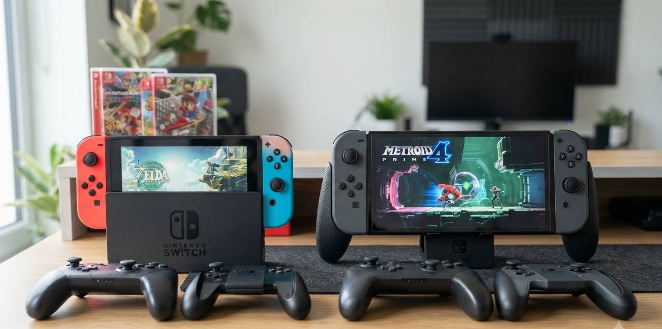 Switch 2 backward compatibility shown with both console generations side by side